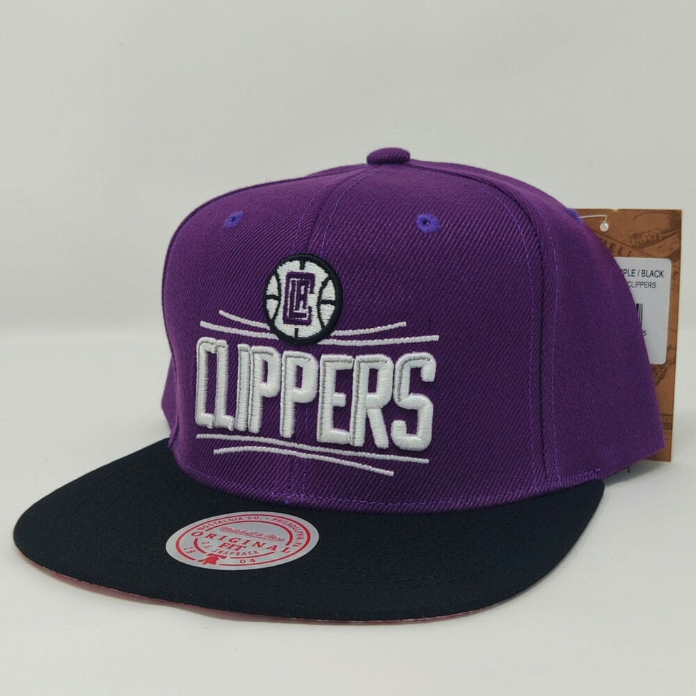 MITCHELL & NESS Los Angeles Clippers Snapback Purple Grape Paisley Pink Brim Hat